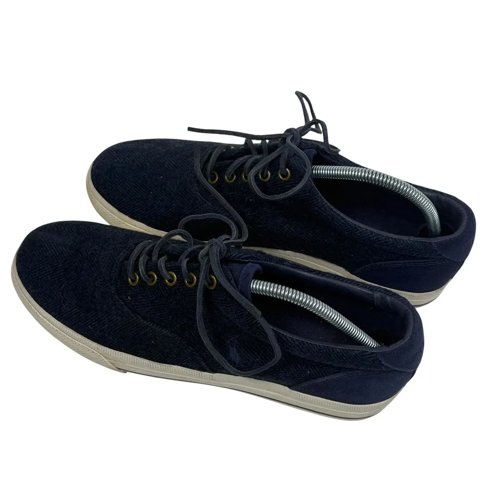Polo Ralph‎ Lauren Vaughn Mens 10.5D Navy Wool Herringbone Suede Sneakers F17